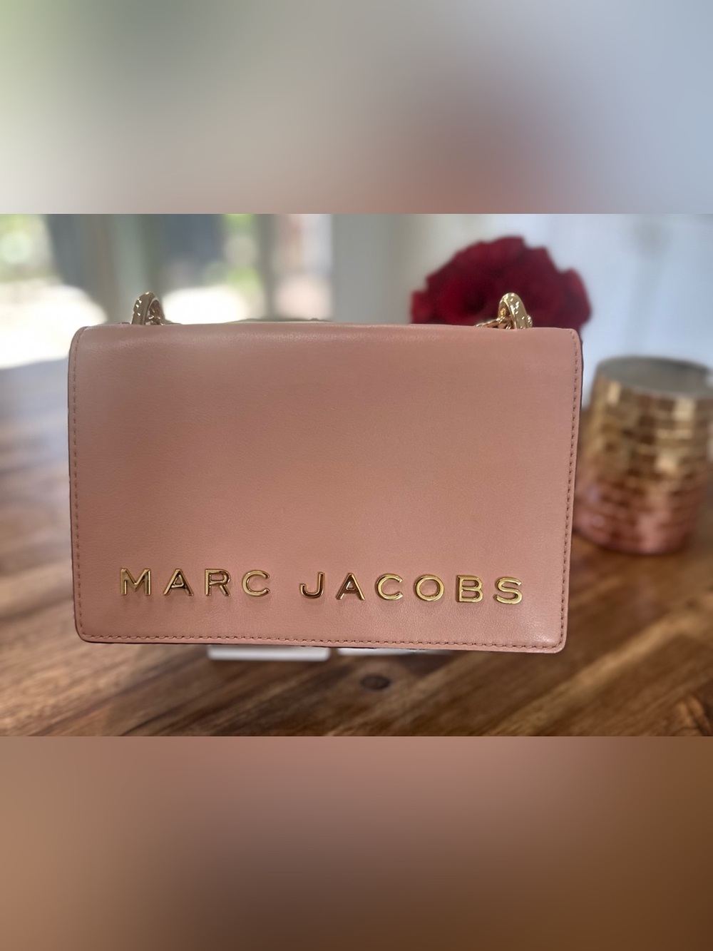 Authentic Marc Jacobs Blush Pink Leather Crossbody with Gold Logo - Picture 2 of 16